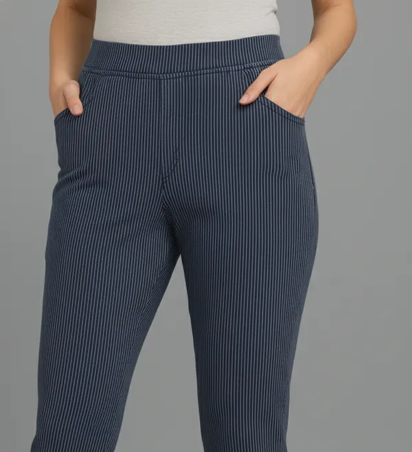 Denim_Pin_Stripe_Pant_Women_Slim_Fit_Striped_Bottoms
