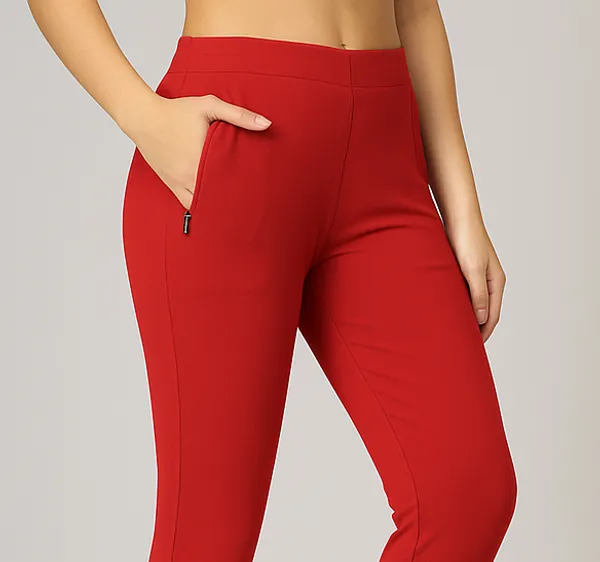 Women_Straight_Pants_With_Side_Slit_And_Zipper_Pocket_Multiple_Colors
