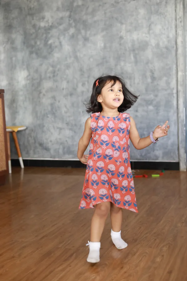 Blooming_Rust_A-Line_Dress-Top_For_Girls