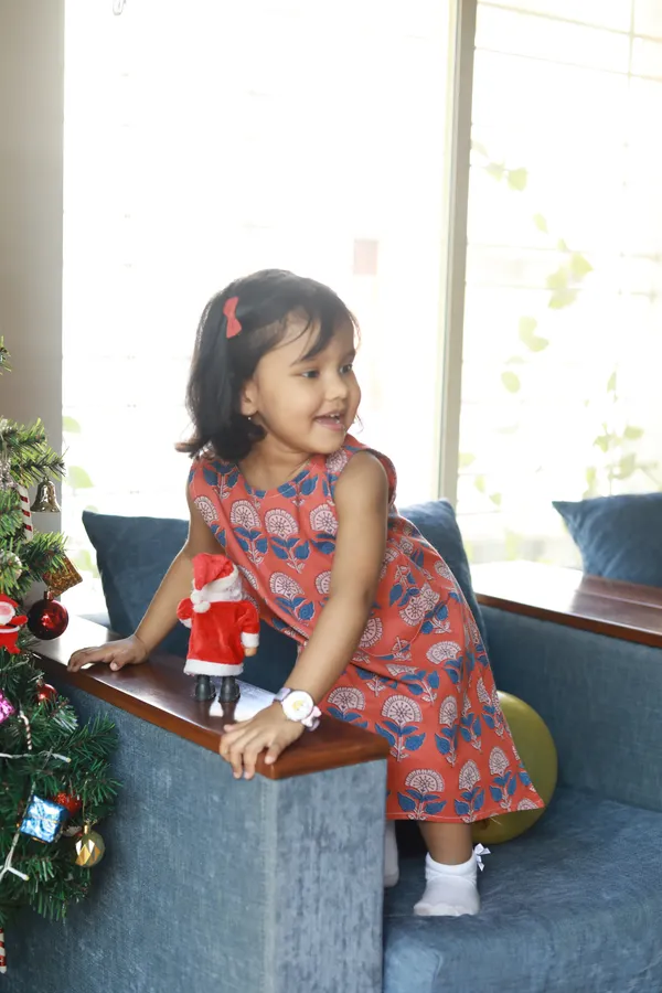 Blooming_Rust_A-Line_Dress-Top_For_Girls