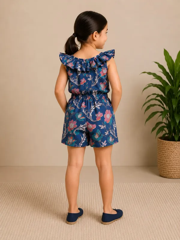 Blue_floral_garden_playsuit_for_girls