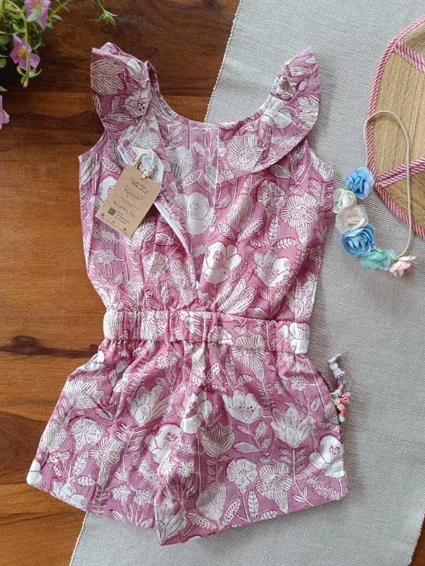 Pink_posy_playsuit_for_girls
