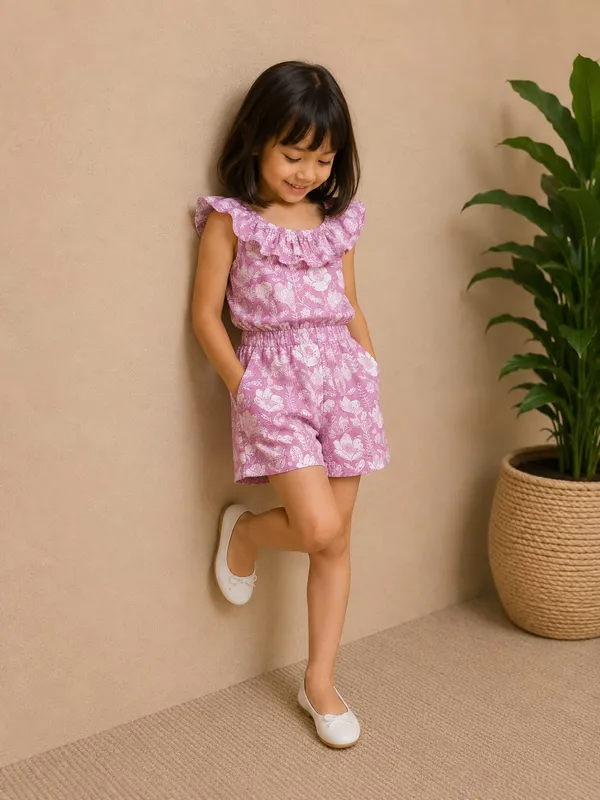 Pink_posy_playsuit_for_girls