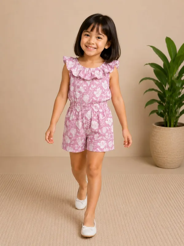 Pink_posy_playsuit_for_girls