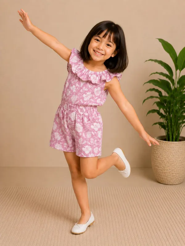 Pink_posy_playsuit_for_girls