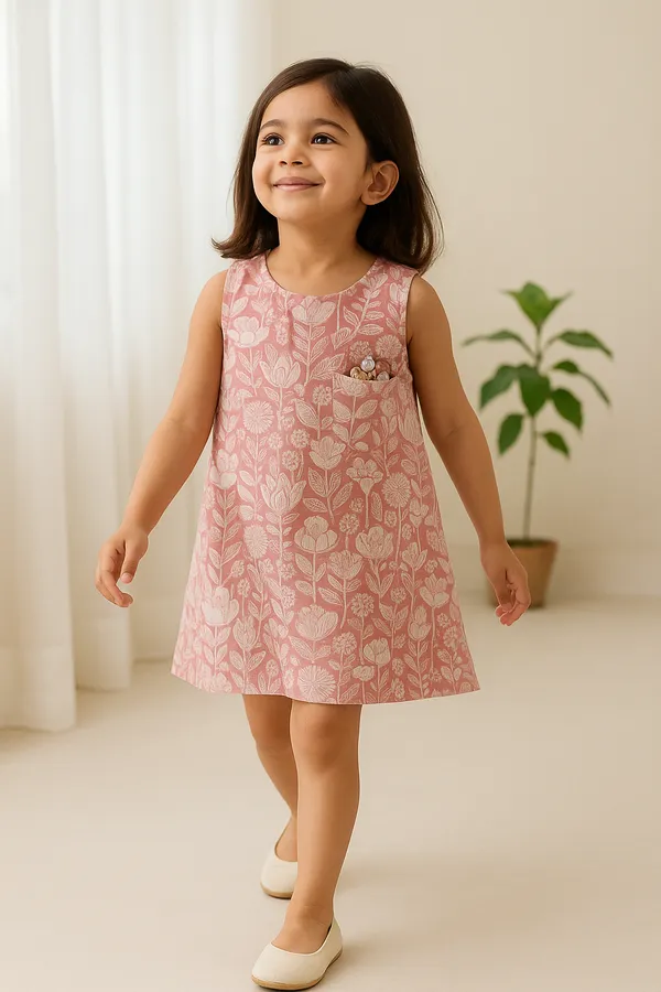 Pink_Posy_A-Line_Dress_Top_For_Girls