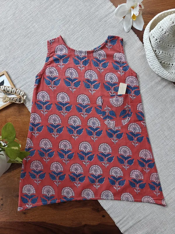 Blooming_Rust_A-Line_Dress-Top_For_Girls