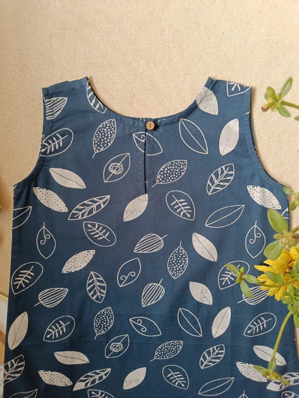 Blue_Leaf_Whispers_A-Line_Dress-Top_For_Girls