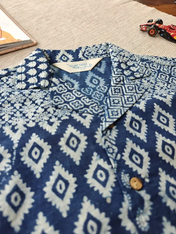 Indigo_Mosaic_Cuban_Collar_Shirt_For_Boys_(Bottoms_not_included)