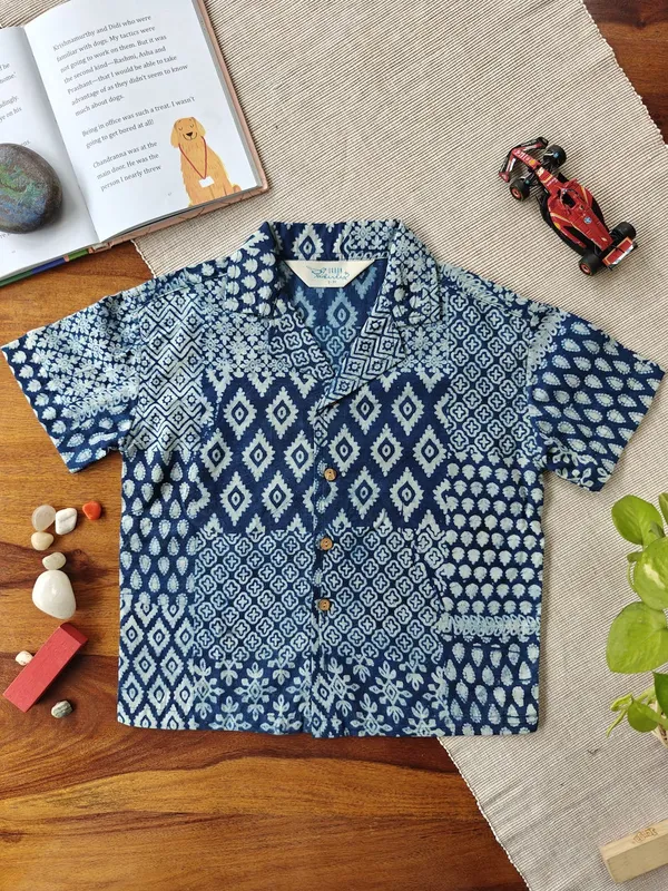 Indigo_Mosaic_Cuban_Collar_Shirt_For_Boys_(Bottoms_not_included)
