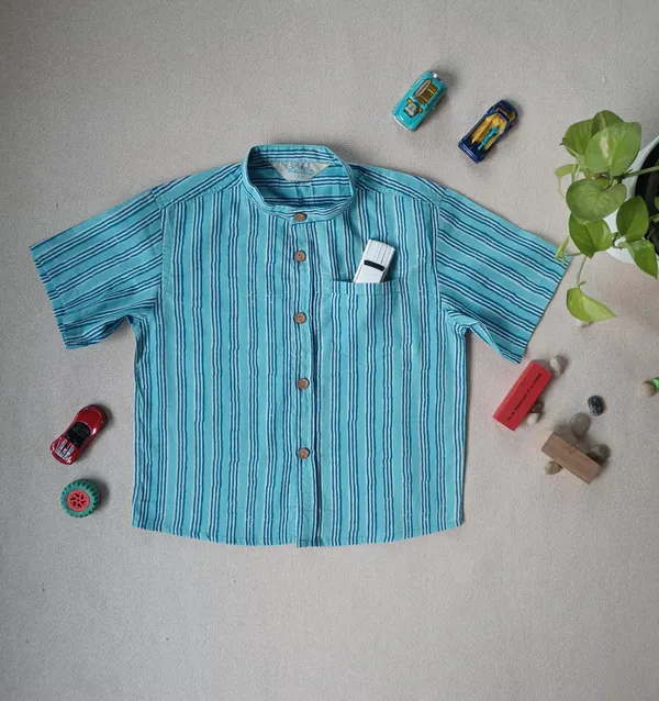 Blue_100%_Cotton_Shirt_For_Boys