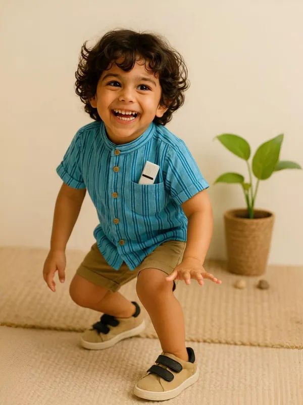 Blue_100%_Cotton_Shirt_For_Boys