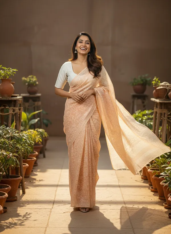Peach_Whisper_Mull_Cotton_Premium_Saree