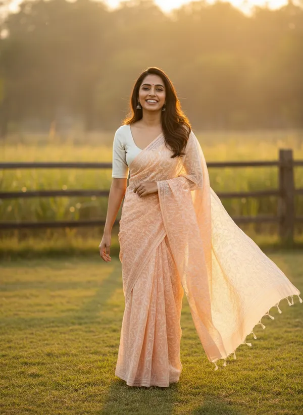 Peach_Whisper_Mull_Cotton_Premium_Saree