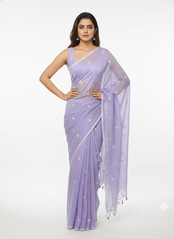 Lavender_Mull_Cotton_Saree_For_Women