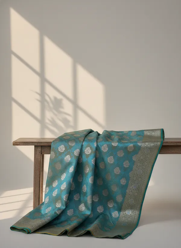 Teal_Blue_Mashru_Banarasi_Silk