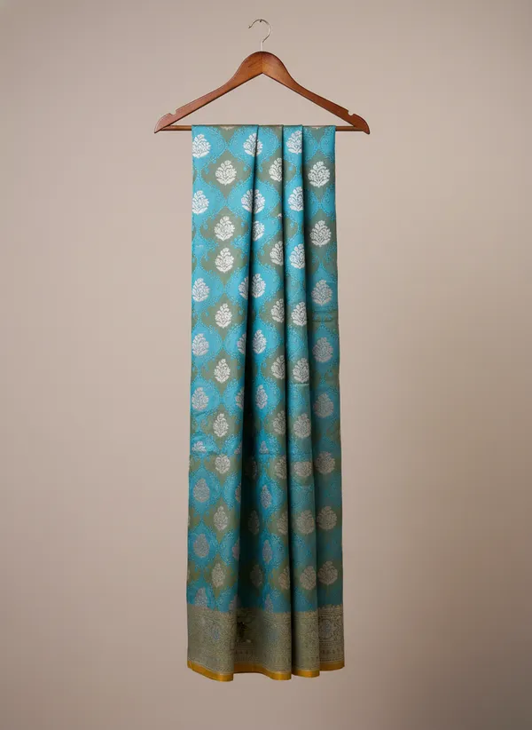 Teal_Blue_Mashru_Banarasi_Silk