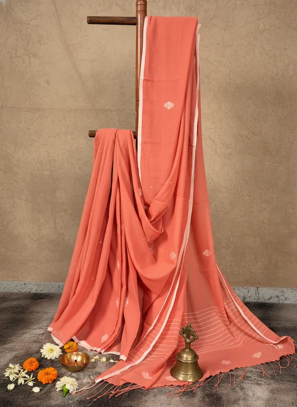 Coral_Whisper_Jamdani_Pure_Handwoven_Cotton