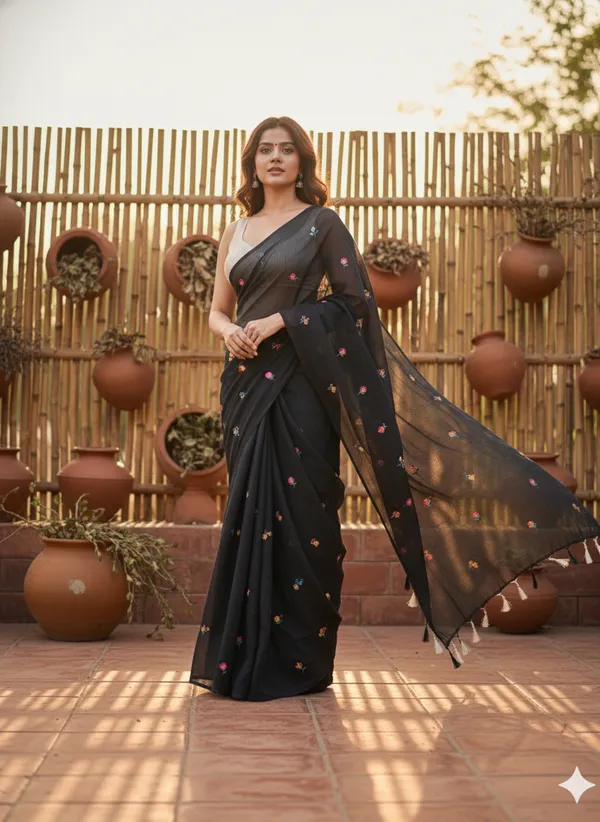 Black_Noir_Blossom_Mull_Cotton_Saree_For_Women
