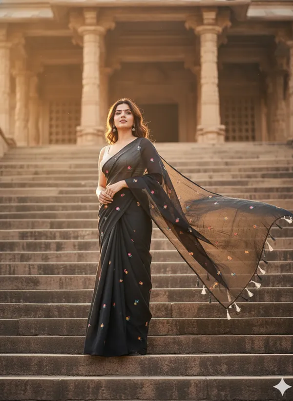 Black_Noir_Blossom_Mull_Cotton_Saree_For_Women