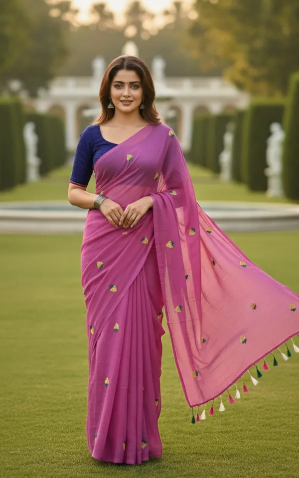 Rani_Pink_Gulabi_Hawa_Handloom_Mull_Cotton_Saree_For_Women