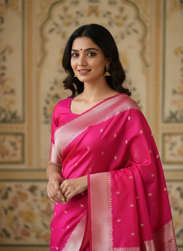Kashi_Gulnaar_Rani_Pink_Mashru_Banarasi_Silk_Saree