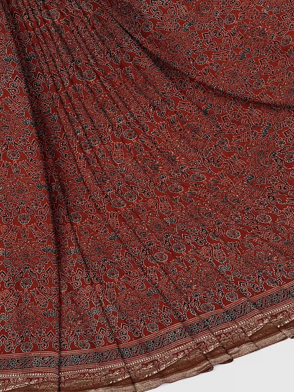 Rust_Red_Swarna_Raga_Ajrakh_Dola_Silk_Saree_For_Women