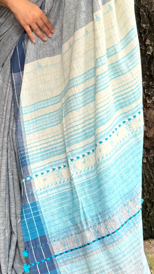 Grey_Azure_Dusk_Kala_Cotton_Premium_Saree