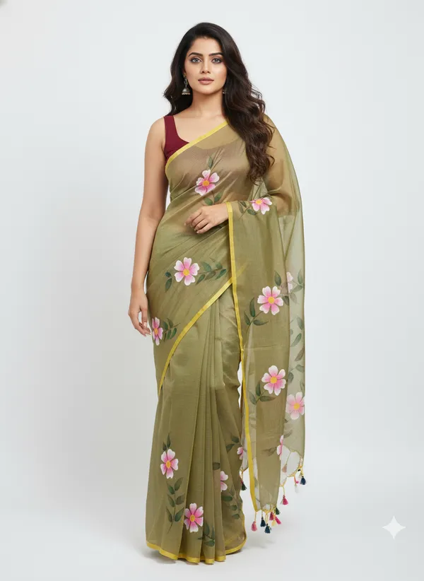 Olive_Petal_Mull_Cotton_Premium_Saree