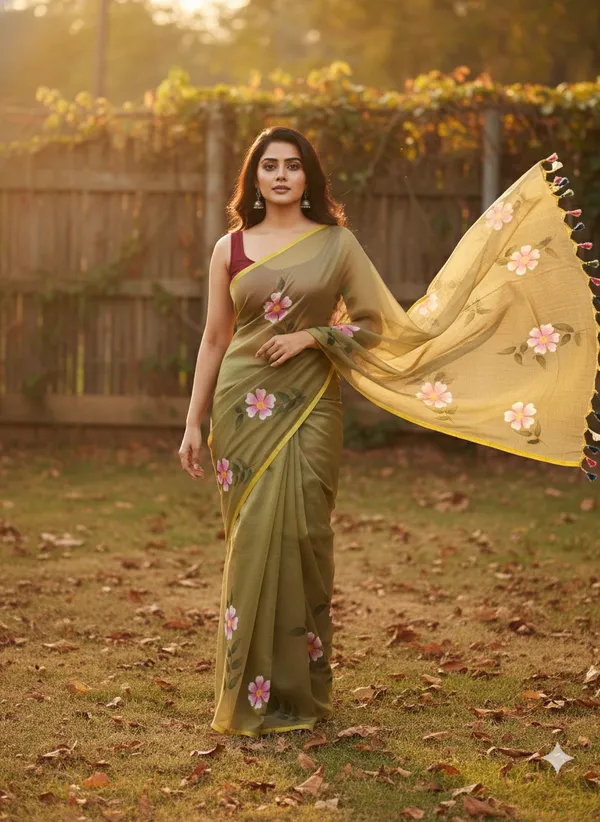 Olive_Petal_Mull_Cotton_Premium_Saree