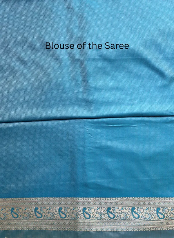 Azure_Blue_Mashru_Banarasi_Silk