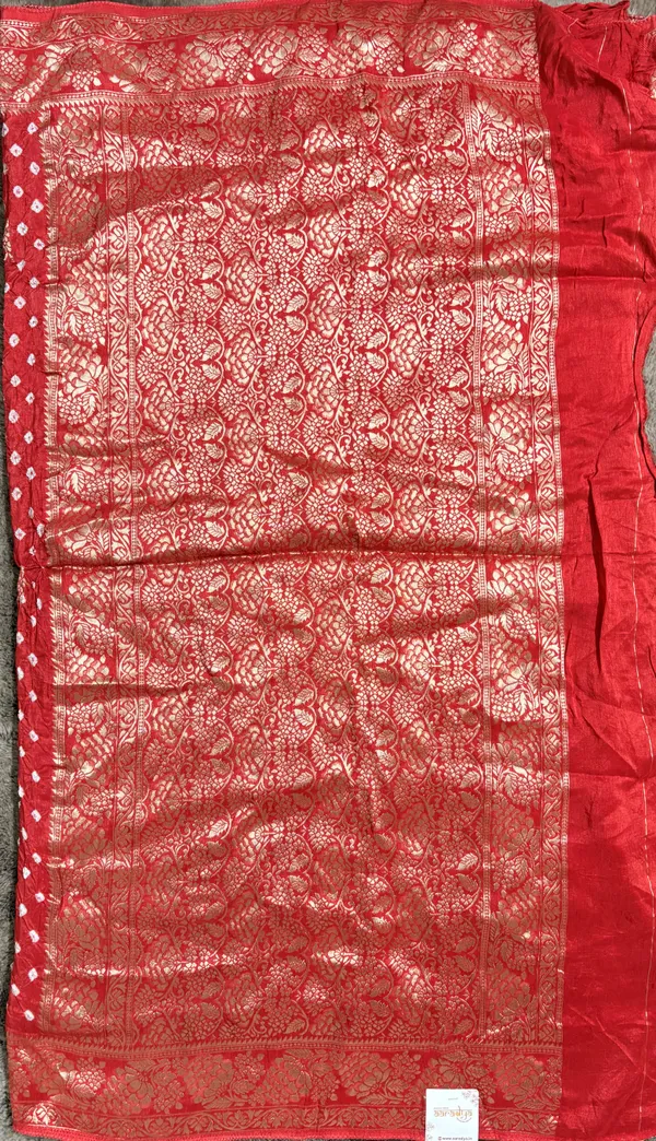 Raktima_Gulnaar_Pure_Dola_Banaras_Silk_with_Hand_tie_and_dye_Bandhani