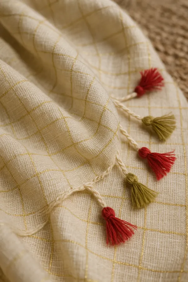 Linen_Silk_Ivory_With_Gold_Border_Premium_Saree