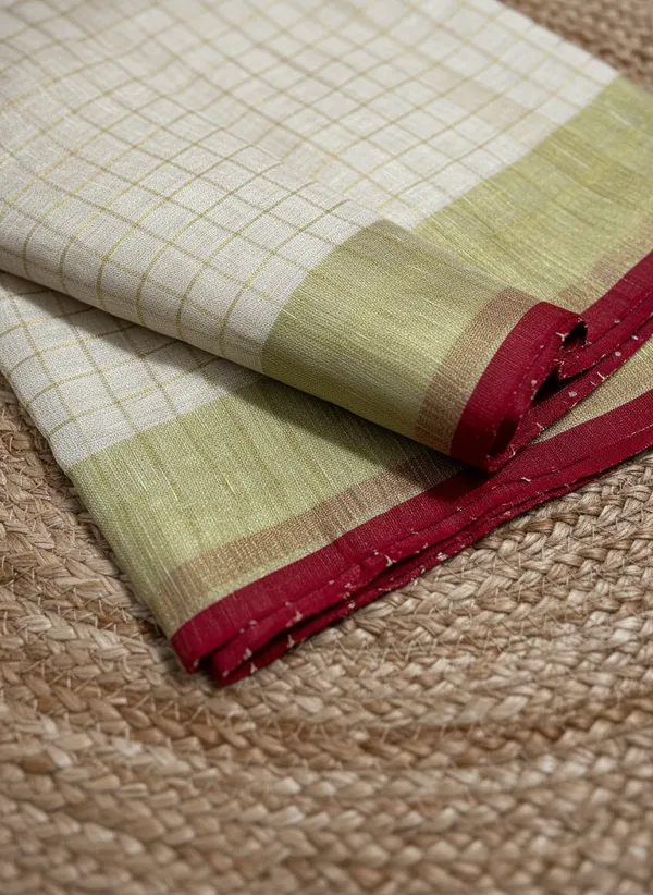 Linen_Silk_Ivory_With_Gold_Border_Premium_Saree