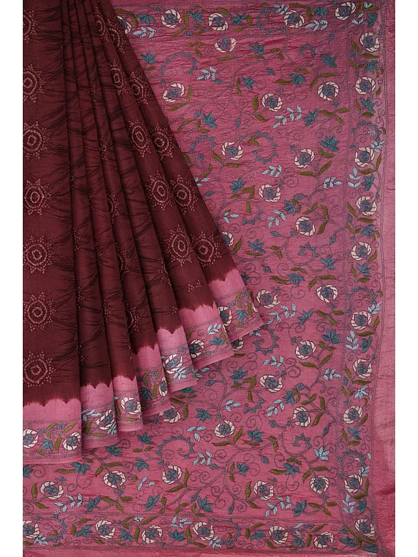Blooming_Chiniya_Silk_With_Hand_Tie_&_Dye_Saree