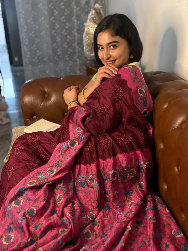 Blooming_Chiniya_Silk_With_Hand_Tie_&_Dye_Saree