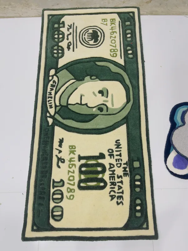 Green_And_Beige_Premium_Textu_100_Dollar_Note_Rug_For_Home_Decor