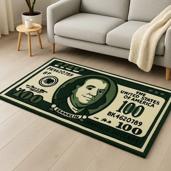Green_And_Beige_Premium_Textu_100_Dollar_Note_Rug_For_Home_Decor