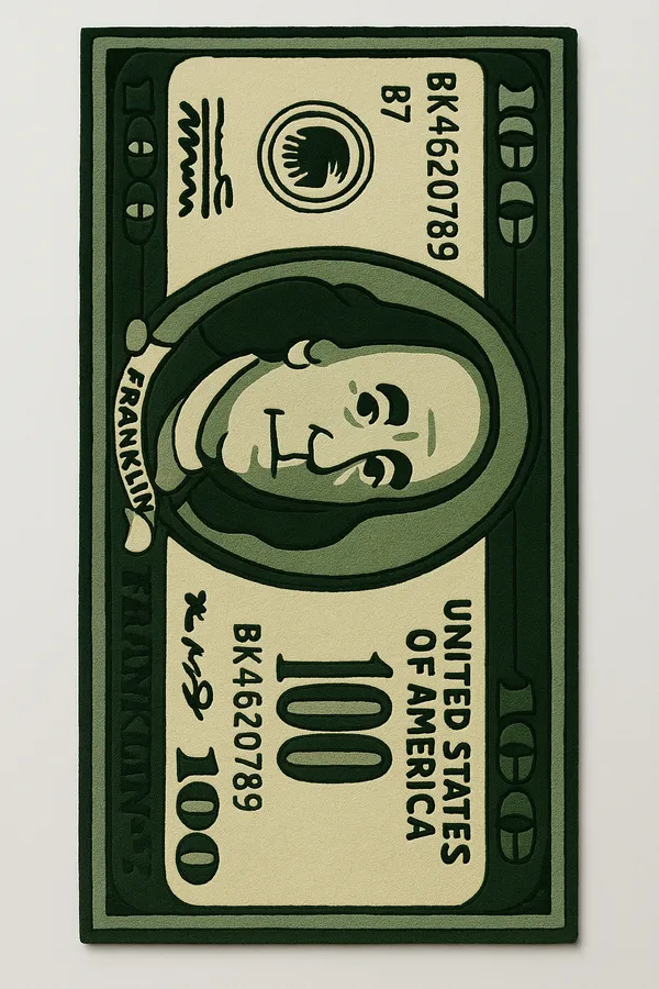Green_And_Beige_Premium_Textu_100_Dollar_Note_Rug_For_Home_Decor