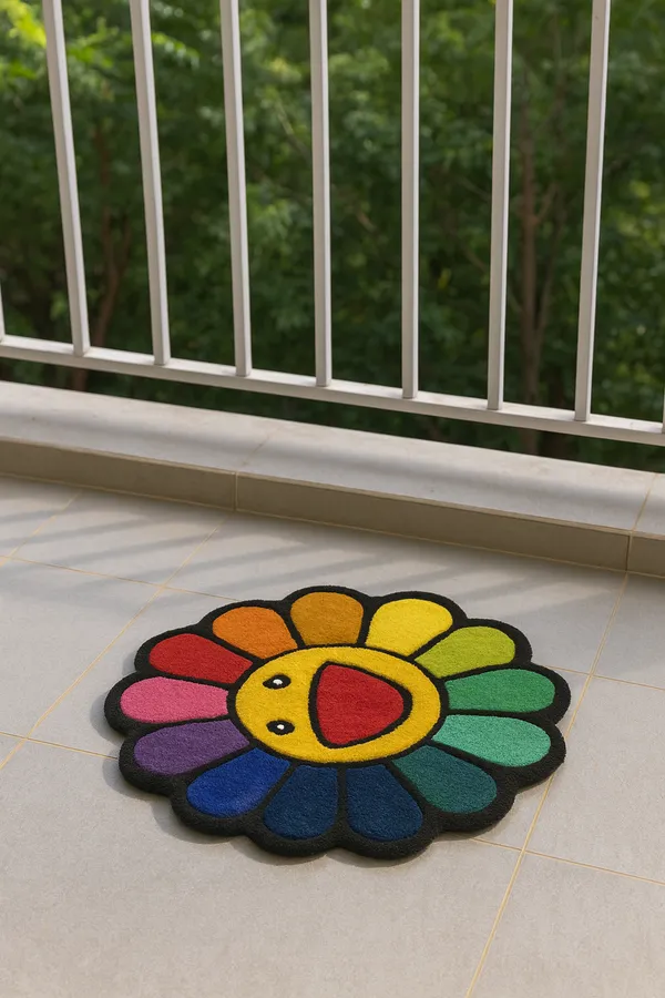 Multicolour_Premium_Textu_Mukarram_Flower_Design_Rug_For_Home_Decor