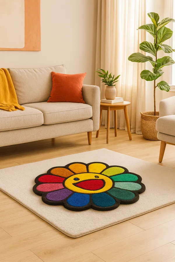 Multicolour_Premium_Textu_Mukarram_Flower_Design_Rug_For_Home_Decor