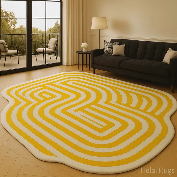 Black_And_White_Modern_Abstract_Hand_Tufted_Rug_For_Home_Decor