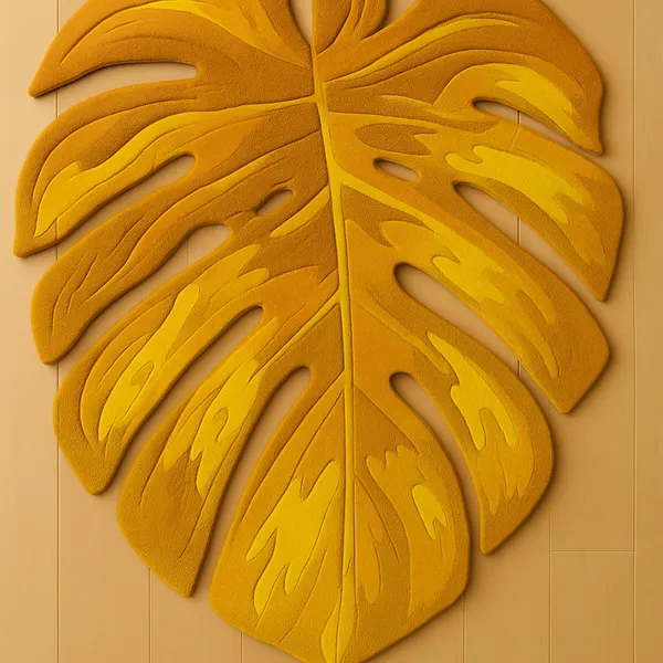 Grean_Monstera_Leaf_Hand_Tufted_Rug_For_Home_Decor