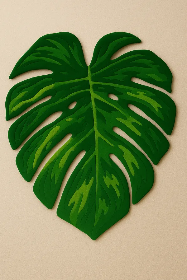 Grean_Monstera_Leaf_Hand_Tufted_Rug_For_Home_Decor
