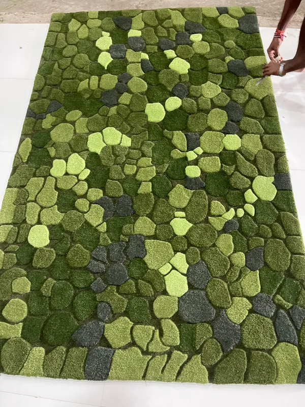 Green_Nature_Inspi_Hi_Low_Hand_Tufted_Rug_For_Home_Decor