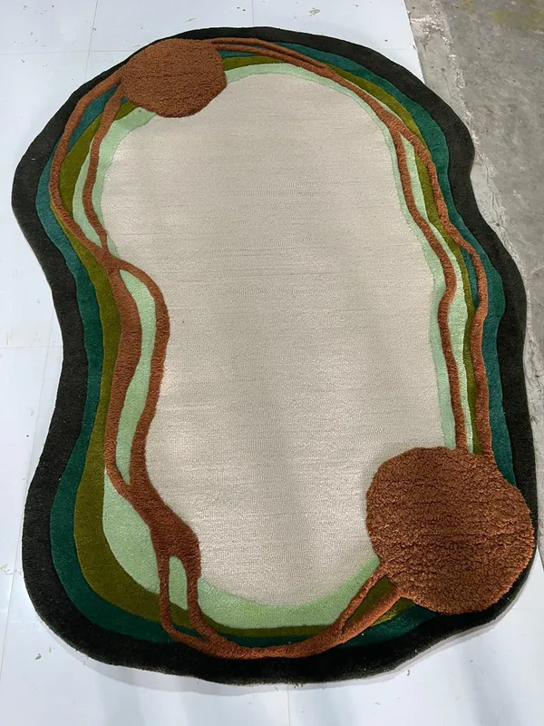 Green_And_Brown_Organic_Form_Hi_Low_Hand_Tufted_Rug_For_Home_Decor