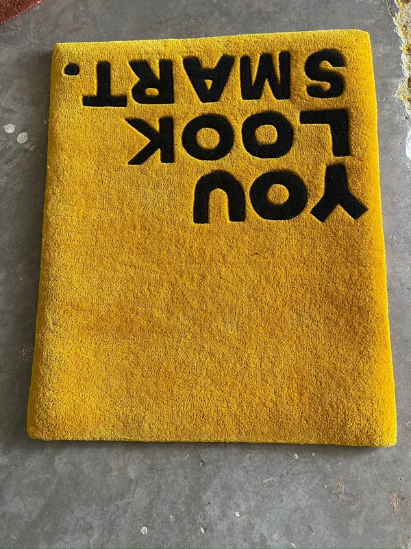 Yellow_And_Black_Premium_Textu_You_Look_Smart_Rug_For_Home_Decor