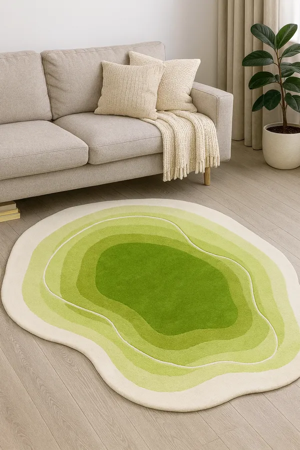 White_And_Green_Premium_Textu_Area_Rug_For_Home_Decor