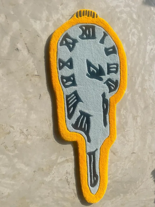 Yellow_Premium_Clock_Design_Rug_For_Home_Decor