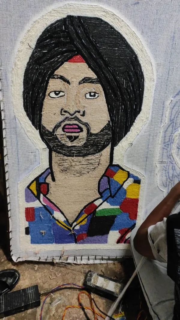 Multicolour_Diljit_Dosanjh_Portrait_Design_Rug_For_Home_Decor